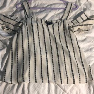 White Flowy Off the Shoulder Blouse